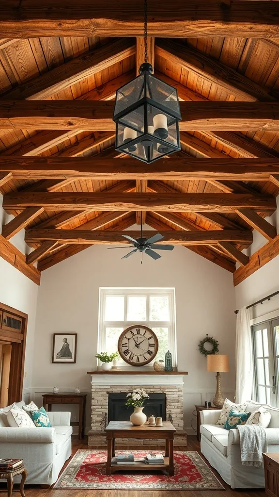 Exposed Wooden Ceiling Beams