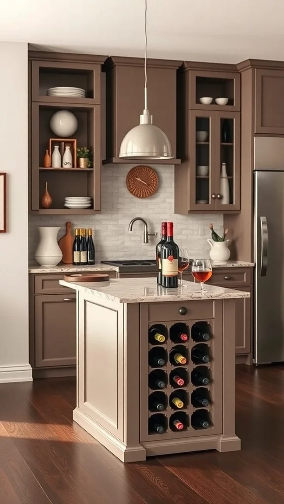 Incorporating a Wine Rack into Your Island