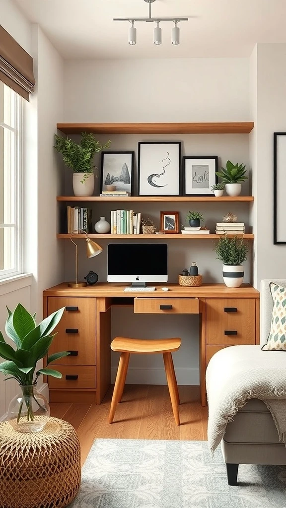 A Corner Desk with Hidden Drawers