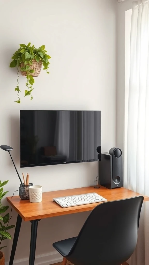 A Wall-Mounted Screen for a Clean Desktop