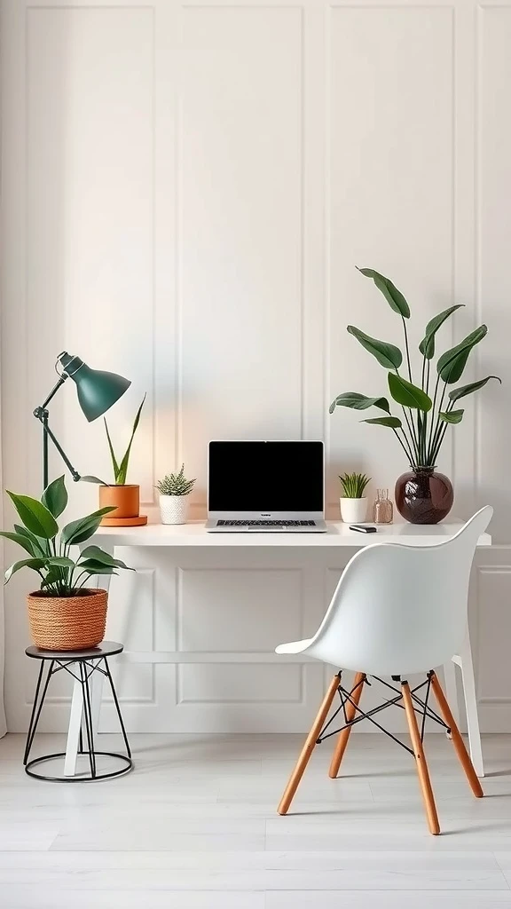 A Desk Surrounded by Plants