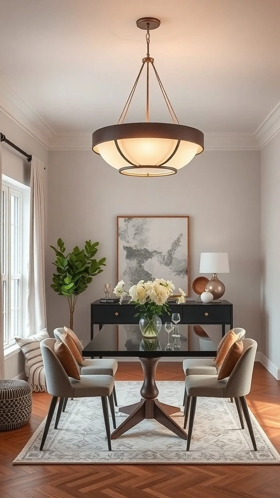 Creative Small Dining Room Ideas to Maximize Space - Statement Light Fixture