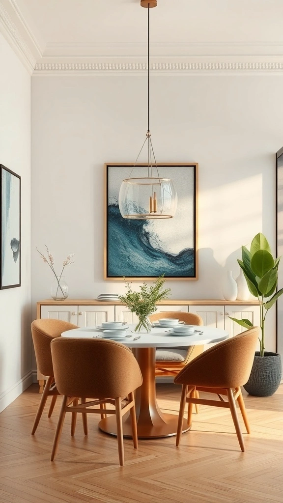 Creative Small Dining Room Ideas to Maximize Space - Focal Point with Art