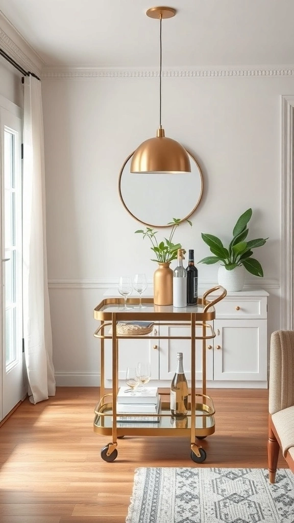 Creative Small Dining Room Ideas to Maximize Space - Stylish Bar Carts as Dining Solutions