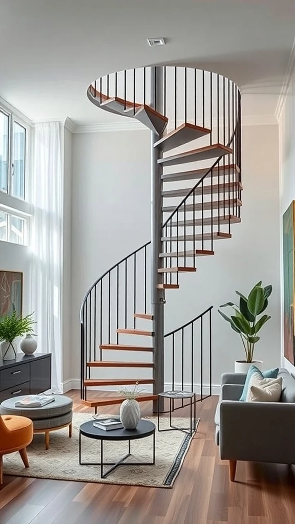 A Spiral Staircase That Saves Every Inch