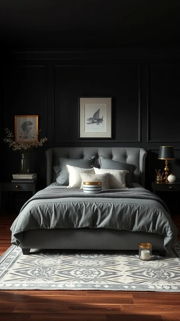 Open Dark Bedroom Layout