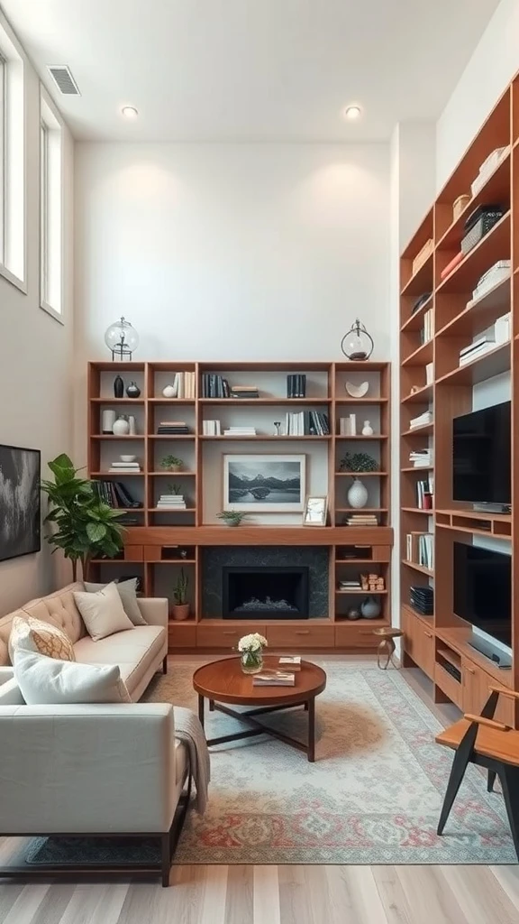 Vertical Shelving That Opens the Room Up