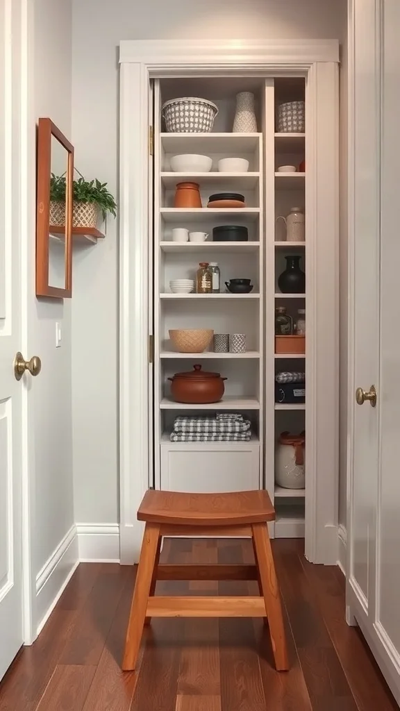 Using a Step Stool for High Shelves