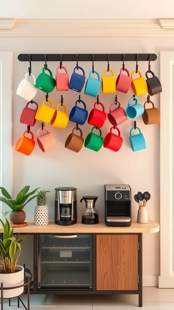 A Colorful Mug Display That Pops