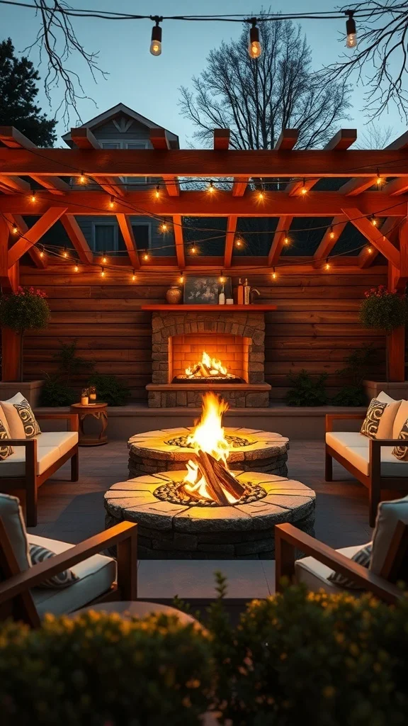 Rustic Outdoor Fire Pit Lighting