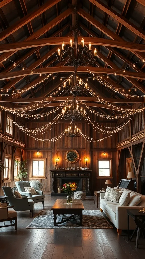 Rustic Lighting in a Barn Setting