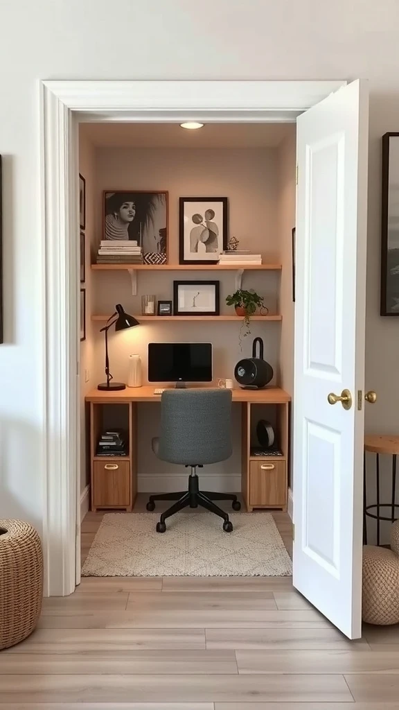 A Closet Turned Into a Full Office